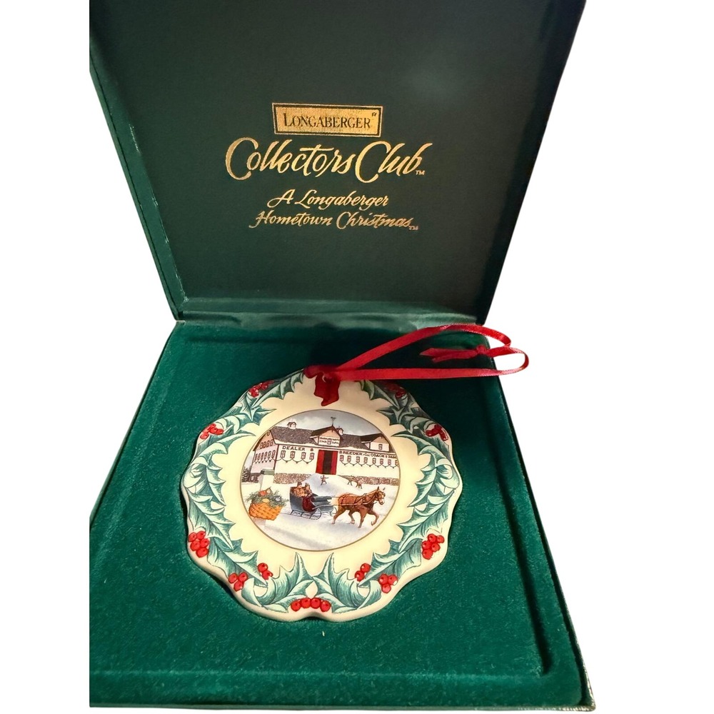 Longaberger Collectors Club 1999 Christmas Ornament Riding‎ Through the Snow